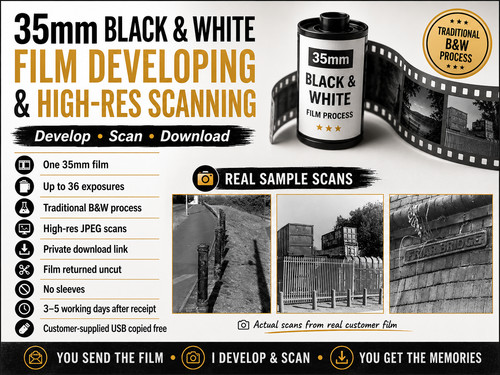 35mm film developing and - b&w,
