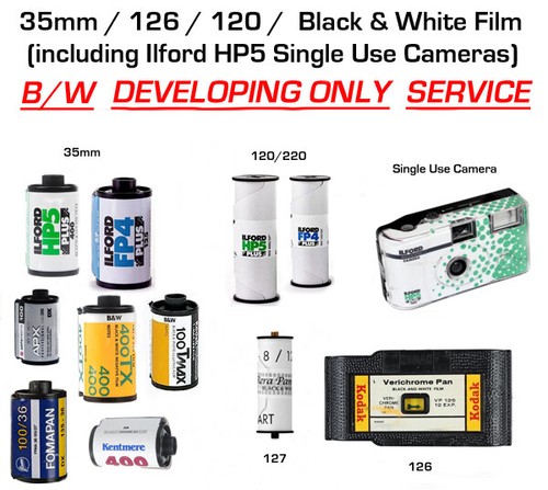Black white film develop - black, &